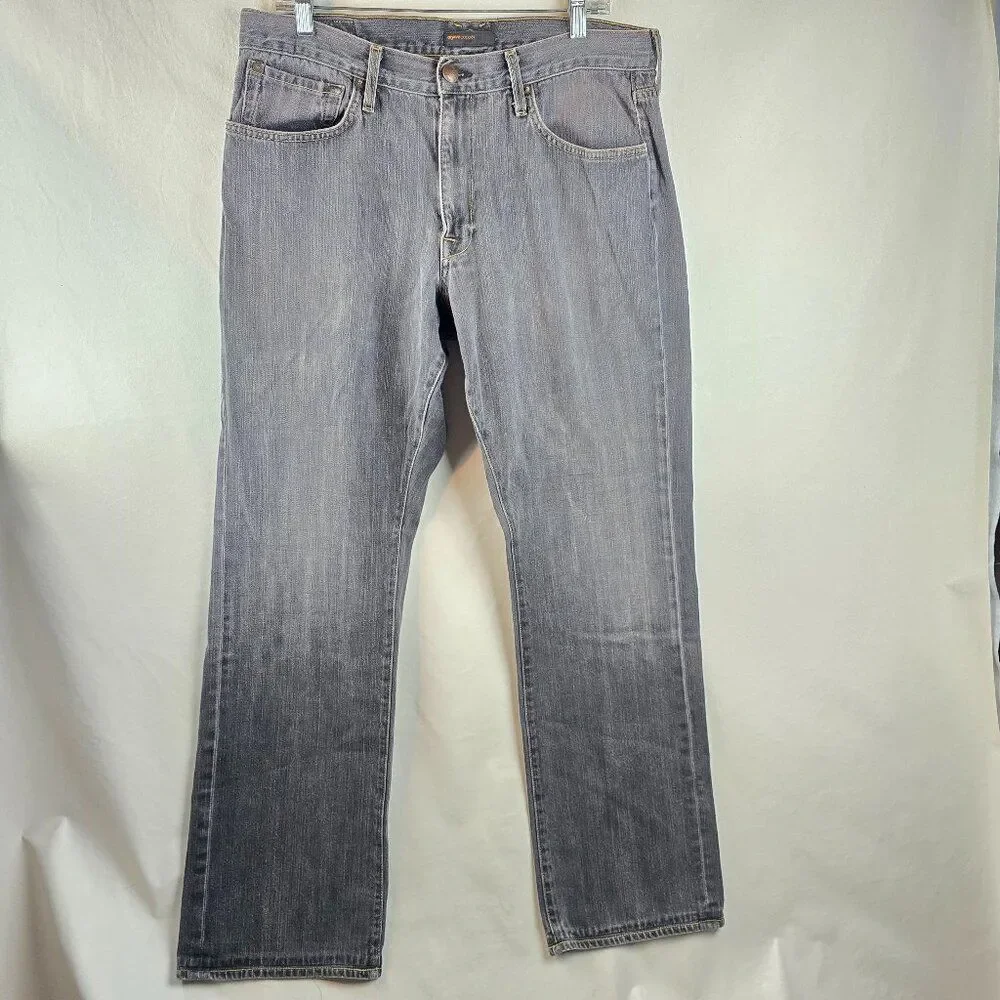 Agave Jeans Mens 36x34 Gray Denim Straight Leg Waterman Relaxed Made USA Casual